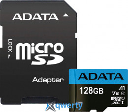 microSD 128GB ADATA Premier UHS-I Class 10 V10 A1 +SD адаптер (AUSDX128GUICL10A1-RA1) 4713218461940