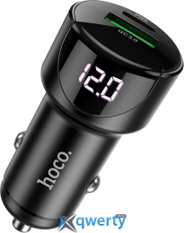 АЗУ USB-A + USB-C Hoco Z42 Light road 20W PD/QC Black (6931474742544)