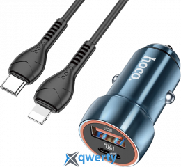 АЗУ Hoco Z46A Blue Whale 20W USB-A + USB-C + Lightning кабель Sapphire blue (6931474770363)