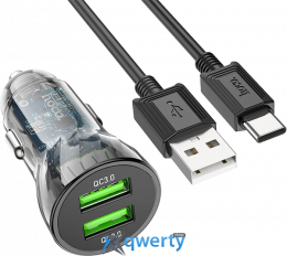 АЗУ Hoco Z47 20W USB-Ax2 + USB-С кабель 6931474782250