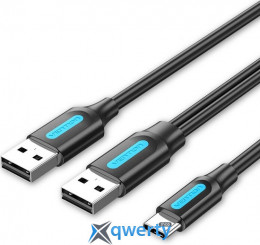 Vention USB-C - USB-Ax2 3A 0.5m Black (CQKBD)