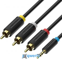 Vention 2.5mm - 3хRCA (M/M) 2m Black (BCCBH)