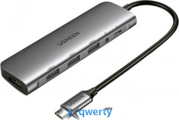 Ugreen CM136 USB-C→USB-Ax3/HDMI/3.5mm/USB-C-PD (80132) 6957303881321