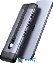 Ugreen CM285 USB-C→USB-Ax3/HDMIx1/USB-C-PD 100W Silver (70408) 