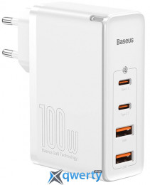 СЗУ Baseus GaN2 Pro 100W USB-Ax2+USB-Cx2 White (CCGAN2P-L02)