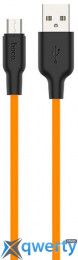 Hoco X21 Plus USB-A-microUSB 2.4A 1m Black/Orange (6931474711908)