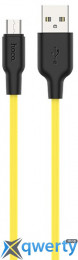 Hoco X21 Plus USB-A-microUSB 2.4A 1m Black/Yellow (6931474711892)