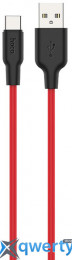 Hoco X21 USB-A-USB-C 2A 1m Black/Red (6957531071419)