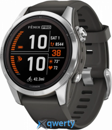 Garmin fenix 7S Pro - Solar Edition | 42mm Silver with Graphite Band (010-02776-00/01) EU