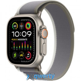 Apple Watch Ultra 2 GPS Cellular 49mm Titanium Case with Green/Gray Trail Loop - S/M (MRF33)
