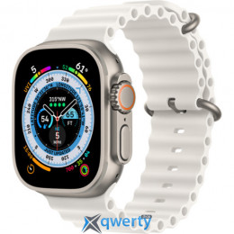 Apple Watch Ultra 2 GPS Cellular 49mm Titanium Case with White Ocean Band (MREJ3)