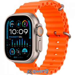 Apple Watch Ultra 2 GPS Cellular 49mm Titanium Case with Orange Ocean Band (MREH3)