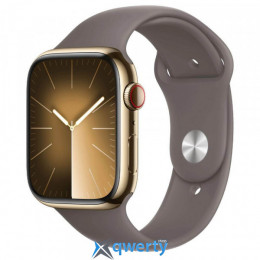 Apple Watch Series 9 GPS Cellular 45mm Gold Stainless Steel Case with Clay Sport Band - M/L (MRMT3)