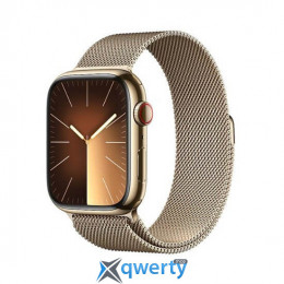 Apple Watch Series 9 GPS Cellular 45mm Gold Stainless Steel Case with Gold Milanese Loop (MRMU3)