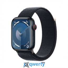 Apple Watch Series 9 GPS Cellular 45mm Midnight Aluminum Case with Midnight Sport Loop (MRMF3)