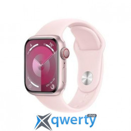 Apple Watch Series 9 GPS Cellular 45mm Pink Aluminum Case with Light Pink Sport Band - M/L (MRML3)