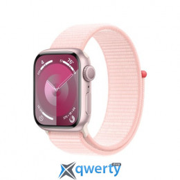 Apple Watch Series 9 GPS Cellular 45mm Pink Aluminum Case with Light Pink Sport Loop (MRMM3)