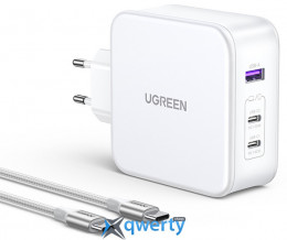 СЗУ Ugreen CD289 140W USB-A+USB-Cx2 + USB-С кабель White (15339)