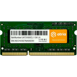 ATRIA SO-DIMM DDR3 1600MHz 4GB (UAT31600CL11SK1/4)