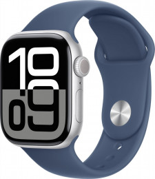 Apple Watch Series 10 GPS 42mm Silver Alu. Case w. Denim Sport Band - M/L (MWWC3)