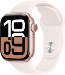 Apple Watch Series 10 GPS 46mm Rose Gold Alu. Case w. Light Blush Sport Band - S/M (MWWT3)