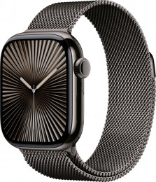 Apple Watch Series 10 GPS + Cellular 42mm Slate Titanium Case w. Slate Milanese Loop (MX053)