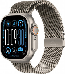 Apple Watch Ultra 2 GPS + Cellular 49mm Natural Titanium Case with N. Titanium Milanese Loop - L (MX5T3)