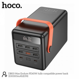 Hoco DB03 Max Centurion 65W fully compatible PB/Lamp/100 000mAh Black