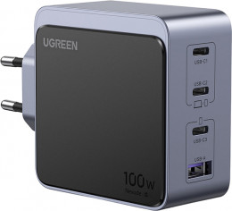 Ugreen X565 Nexode Air USB-A+3xUSB-C 100W GaN Tech Fast Charger Space Gray (UGR-35043)