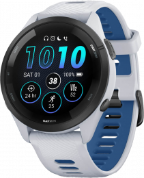 Garmin Forerunner 265 | 46mm Black Bezel with Whitestone Case and Whitestone/Tidal Blue Silicone Band (010-02810-01/11) EU