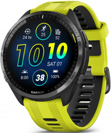 Garmin Forerunner 965 | 47mm Carbon Gray DLC Titanium Bezel with Black Case and Amp Yellow/Black Silicone Band (010-02809-00/10) EU