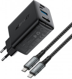 СЗУ Acefast A17 60W USB-A + USB-C+HDMI + USB-C кабель Black (AFA17B)
