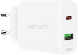 СЗУ Acefast A25 20W USB-A + USB-C White (AFA25W)