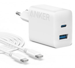 СЗУ Anker PowerPort 312 20W USB-A + USB-C + USB-C кабель White (B2348G21)