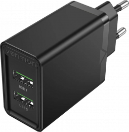 СЗУ Vention Two-Port 18W USB-Ax2 Black (FBAB0-EU)