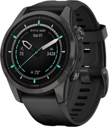 Garmin Epix (Gen 2) –  Sapphire Edition | 42mm Carbon Gray DLC Titanium (010-02802-15)