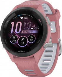 Garmin Forerunner 265S | 42mm Black Bezel with Light Pink Case and Light Pink/Whitestone Silicone Band (010-02810-05/15)
