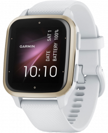 Garmin Venu Sq 2 – Music Edition | 40mm Cream Gold Aluminum Bezel with French Gray Case and Silicone Band (010-02700-11)