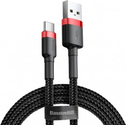 Baseus Cafule Cable USB-A - USB-C 3A 3m Red/Black (CATKLF-U91)