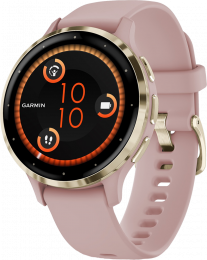 Garmin Venu 3S | 41mm Soft Gold Stainless Steel Bezel with Dust Rose Case and Silicone Band (010-02785-03) EU