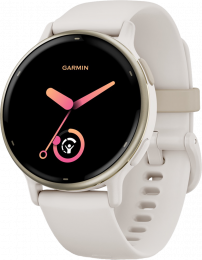 Garmin Vivoactive 5 | 42mm Cream Gold Aluminum Bezel with Ivory Case and Silicone Band (010-02862-11) EU