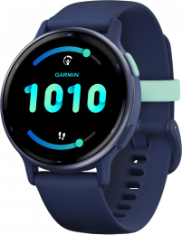 Garmin Vivoactive 5 | 42mm Metallic Navy Aluminum Bezel with Navy Case and Silicone Band (010-02862-12) EU