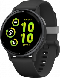 Garmin Vivoactive 5 | 42mm Slate Aluminum Bezel with Black Case and Silicone Band (010-02862-10) EU