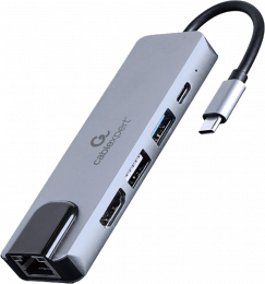 Cablexpert 5-in-1 multi-port USB-C→USB-Ax2/HDMI/RJ45/USB-C-PD 100W (A-CM-COMBO5-04)
