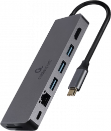 Cablexpert 5-in-1 multi-port USB-C→USB-Ax3/HDMI/RJ45/SD/microSD/USB-C-PD 100W (A-CM-COMBO5-05)