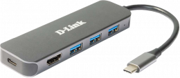 D-Link 5-in-1 USB-C→USB-Ax3/HDMI/USB-C-PD 60W (DUB-2333)