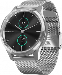 Garmin vívomove Luxe | 42mm Silver Stainless Steel Case with Silver Milanese Band (010-02241-23/03)