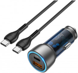 АЗУ Hoco NZ8 25W+18W USB-A + USB-C + USB-C кабель Blue (6931474782779)