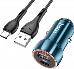 АЗУ Hoco Z46A Blue Whale 20W USB-A + USB-C + USB-С кабель Sapphire Blue (6931474770387)