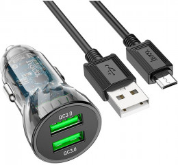 АЗУ Hoco Z47 20W USB-Ax2 + microUSB кабель 6931474782236